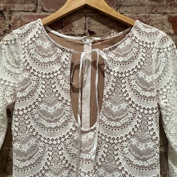 For Love & Lemons White Lace Rosalita Mini Dress Size Small - Picture 7 of 10
